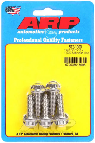 ARP Auto Racing 612-1000 Bolt Standard Bolt 5/16 Inch - 18 Thread Size 1.000 Inch