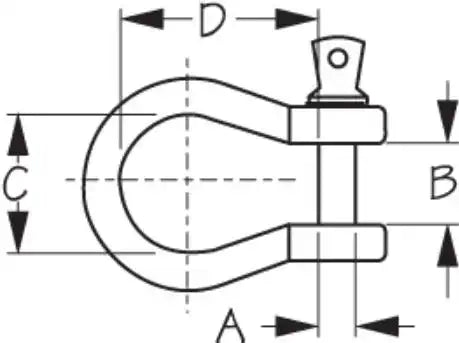 SEA DOG 147808-1 GALVANIZED ANCHOR SHACKLE 5/16
