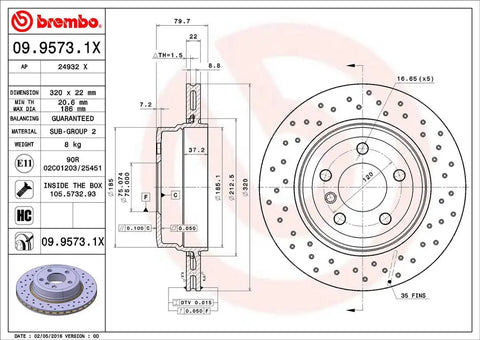 BREMBO 0995731XC02 DISC BRAKE ROTOR