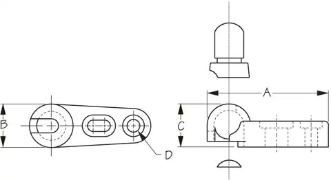 SEA DOG 324300-1 NYLON WINDSHIELD BRACE FOOT -