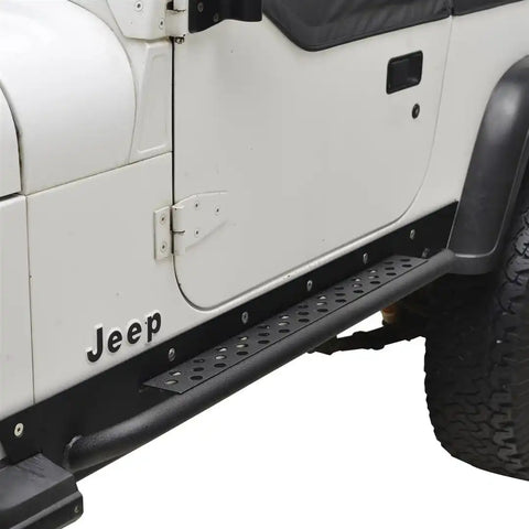 Paramount Automotive 51-0105 - 87-96 Jeep Wrangler YJ Rocker Guard w/ Step Board
