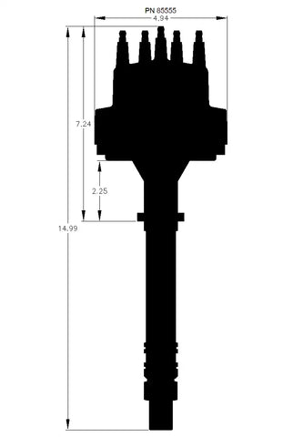 MSD CO. 85555 MSD BLACK DISTRIBUTOR CHVY
