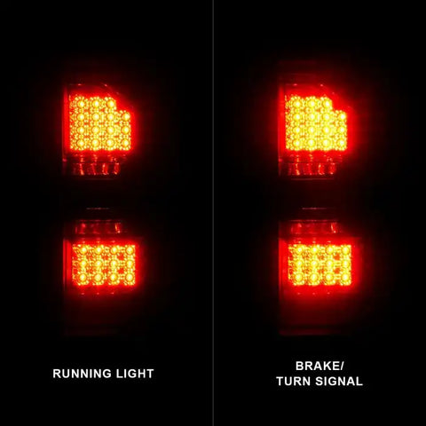ANZO USA 311398 Tail Light Assembly LED Smoke Lens Black Housing White Set Of 2
