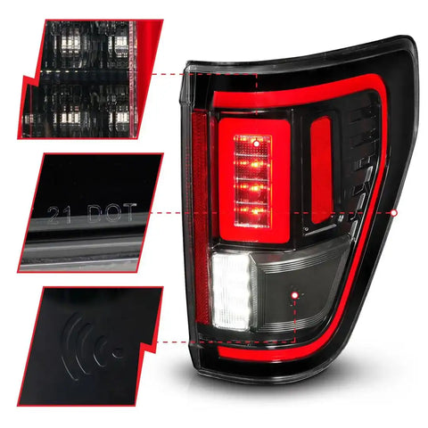 ANZO USA 311475 Tail Light Assembly LED Clear Lens Black Housing Red Brake Light/