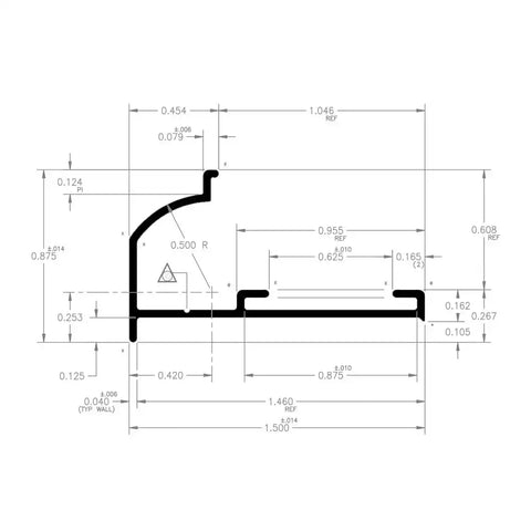 GTR RAIL BLK 8' EA