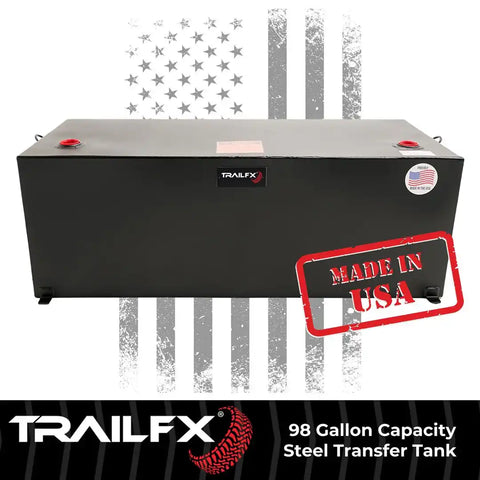 98 GAL MATTE BLK STEEL RECT TANK