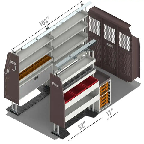 ROLACASE RSFMHRGE-RPSH136 VAN SHELVING GENERAL BIN PACKAGE
