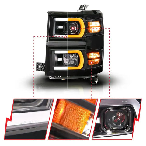 ANZO 111617 BLACK HOUSING DUAL SWITCHBACK+SEQUE