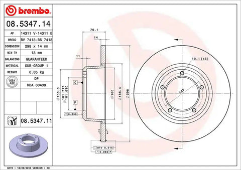 BREMBO 08534711C02 DISC BRAKE ROTOR