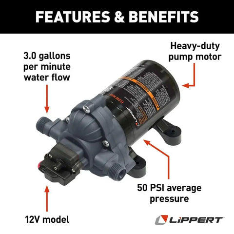 PUMP WATER 12V 3.0 GPM