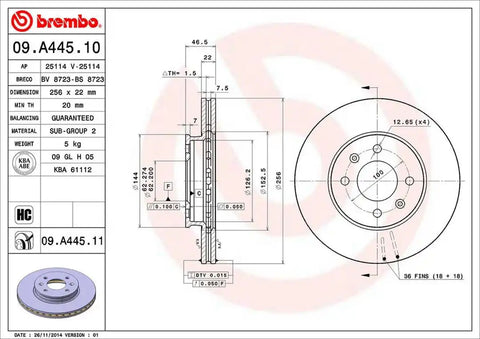 BREMBO 09A44511C02 DISC BRAKE ROTOR
