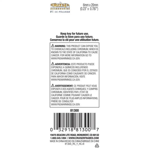 CRUISER 81300 LOCK FAST. METRIC-SS