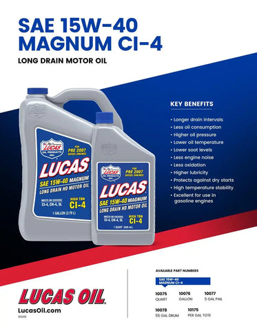 LUCAS OIL 10076 9181386 SAE 15W-40 MAGNUM
