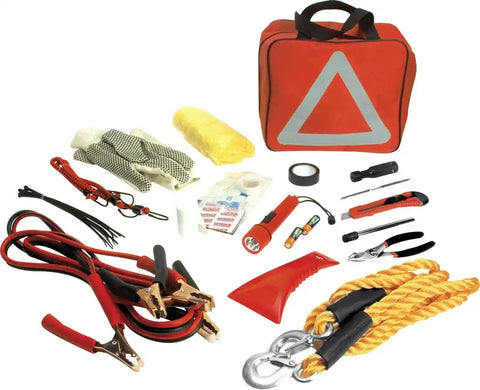 Performance Tool W1555 Emergency Kit With 8 Foot 10 Gauge Jumper Cables/ 2 Ton 14 Foot Tow Rope/