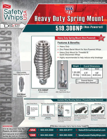DRIVER IND. 519.30BNP HEAVY DUTY ZINC PLATED BARREL SPRIN