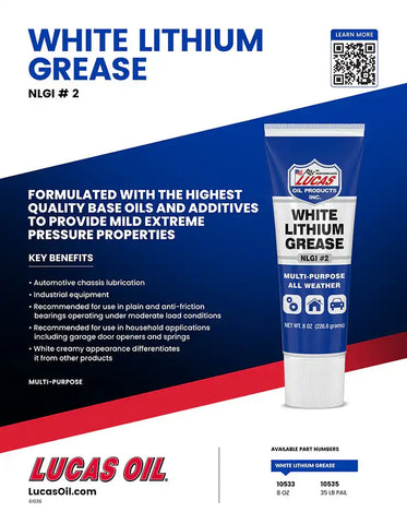 LUCAS OIL 10533 WHITE LITHIUM GREASE/12X1