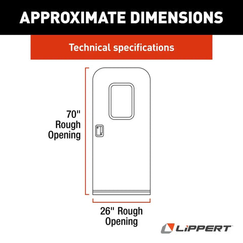 LIPPERT COMP V000381469 26 X 70 RADIUS ENTRANCE DOOR RH