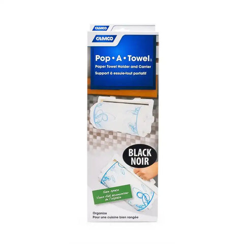 Camco 57113 Paper Towel Holder Pop-A-Towel Holds Single Roll of Paper Towels For Di