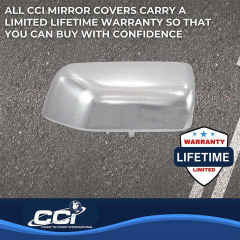 Coast To CCIMC67525R Top Half Tow Mirror Cover Replacement Chrome Plated ABS Plastic Set Of 2