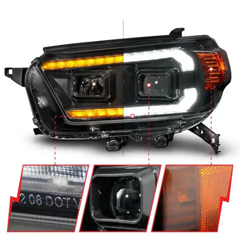 ANZO USA 111602 Headlight Assembly Halogen Bulb Projector Beam With Plank Style Swi