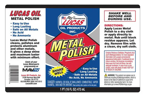 LUCAS OIL 10155 METAL POLISH/12X1/16 OUNC