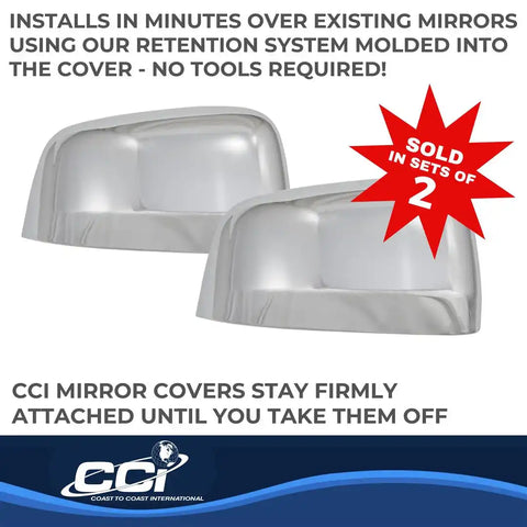 Coast To CCIMC67477 Full Cover Chrome Plated ABS Plastic Set Of 2