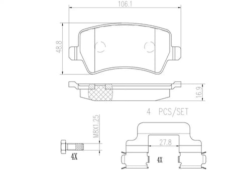 BREMBO P86021N DISC BRAKE PAD SET