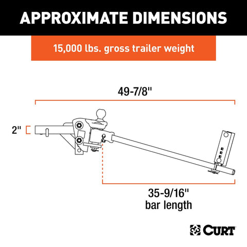 CURT 17501 TruTrack 4P Weight Distribution Hitch with 4x Sway Control, 10-15K