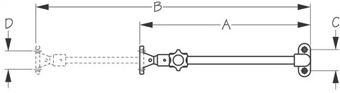 SEA DOG 321291-1 STAINLESS HATCH ADJUSTER 11' -