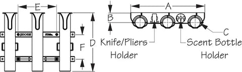 SEA DOG 325033-1 TRIPLE THREAT ROD HOLDER BLACK