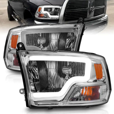 ANZO USA 111516 Headlight Assembly Halogen Bulb Crystal Headlights H1 High Beam Bu