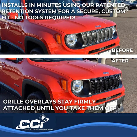 Coast To IWCGI503BLK Grill Overlay Mesh OEM Look Painted Gloss Black ABS Plastic