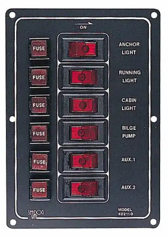 SEA DOG 422110-1 ALUMINUM SWITCH PANEL-VERTICAL