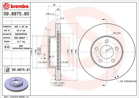 BREMBO 09897581C02 DISC BRAKE ROTOR