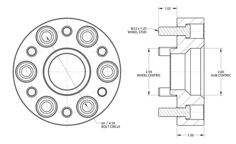 NISS 6ON4-1/2'X1-1/2'THKWHLSPCRKIT