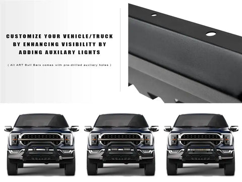 Armordillo 8719923 Bull Bar Rayden Series Powder Coated Matte Black Steel With L