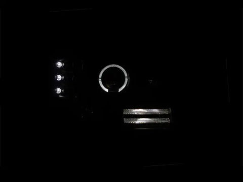 ANZO USA 111184 Headlight Assembly Halogen Bulb Projector Beam With Halo Clear/ Am