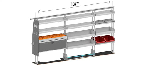 ROLACASE RSFMHREL-DRXL VAN SHELVING ELECTRICAL BIN PACKAGE