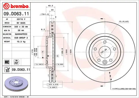BREMBO 09D06311C02 DISC BRAKE ROTOR