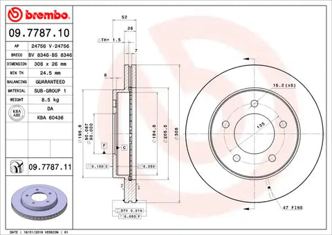 BREMBO 09778711C02 DISC BRAKE ROTOR