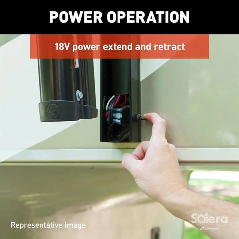 LIPPERT COMP 434729 AWNING SOLERA PWR 18V 69 AM KIT BLK