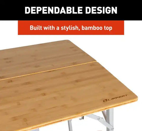 BI-FOLD BAMBOO ADJUSTABLE TABLE
