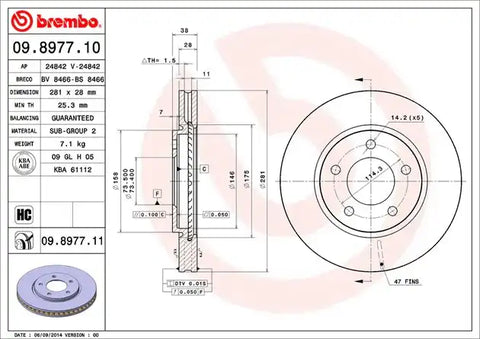 BREMBO 09897711C02 DISC BRAKE ROTOR