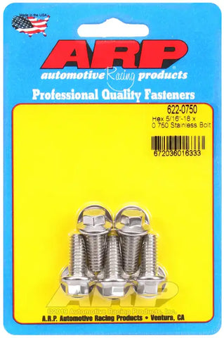 ARP Auto Racing 622-0750 Bolt Standard Bolt 5/16 Inch - 18 Thread Size 0.750 Inch