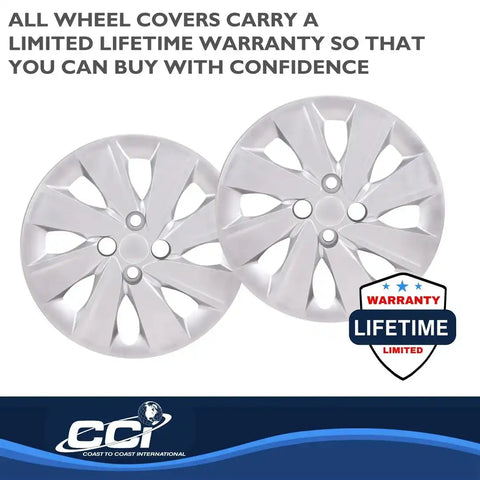 Coast To 54915S 15 Inch 8 Spoke Painted Silver ABS Plastic Set Of 4 Fits Over OEM Wheel