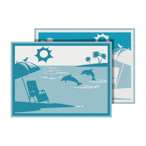 MAT SPX BEACH DOLPHIN TURQUOIS 9X12