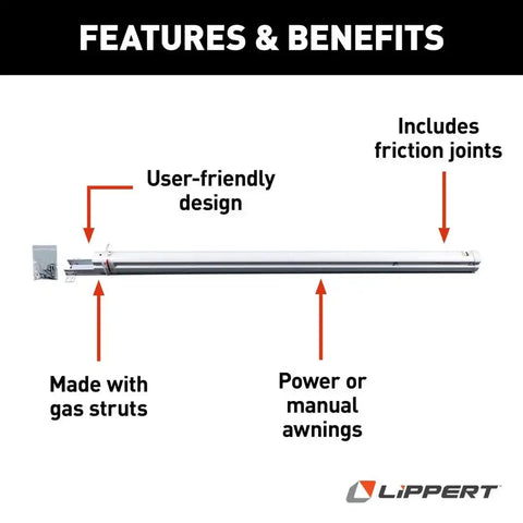 FLAT AWNING ARM ASBLY WHT
