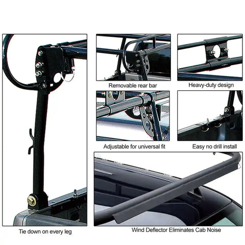 Paramount Automotive 19601 - Full Size Truck Camper Shell Contractors Rack Black