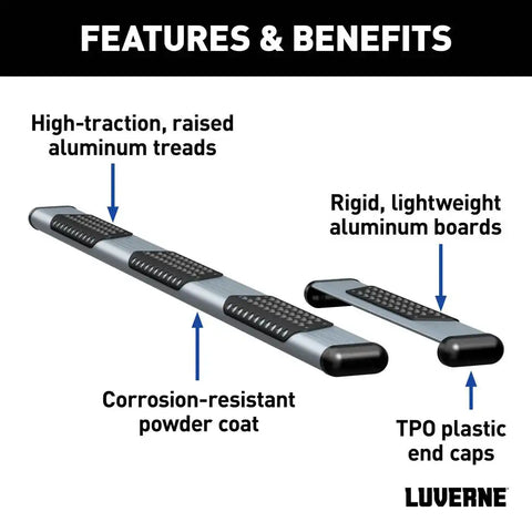 LUVERNE 583100-570747 - O-Mega II 6 x 36", 100 Silver Aluminum Side Steps, Select Sprinter 2500, 3500