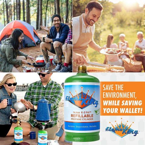 FLAME KING FLMKNG164LP 1-LB REFILLABLE PROPANE CYLINDER